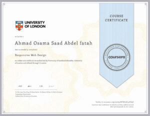 شهادات ودورات المهندس أحمد أسامة 2 Responsive Web Design Certification